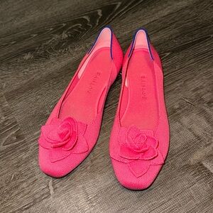 Rothy’s The Petal Square Flat in Hot Pink